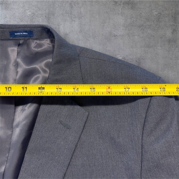 STAFFORD Mens Two Piece Suit 2-Button Blazer Jacket 46L Pant 40Wx30 Gray Wool - Picture 4 of 16